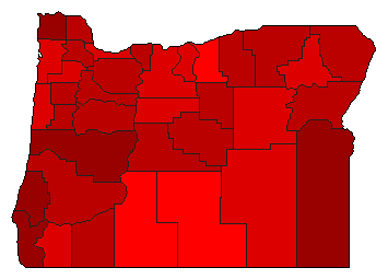 1958 Oregon County Map of Democratic Primary Election Results for Governor