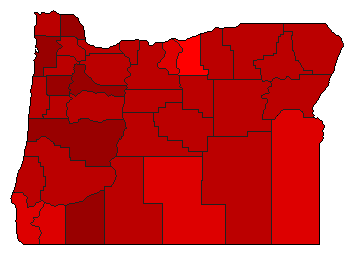 1962 Oregon County Map of Democratic Primary Election Results for Governor