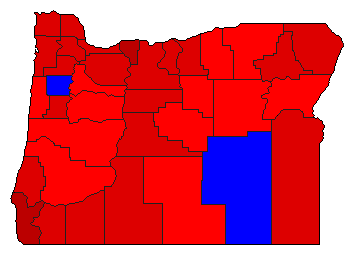2006 Oregon County Map of Democratic Primary Election Results for Governor