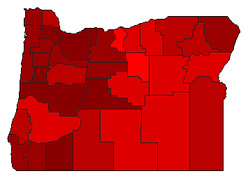 2018 Oregon County Map of Democratic Primary Election Results for Governor