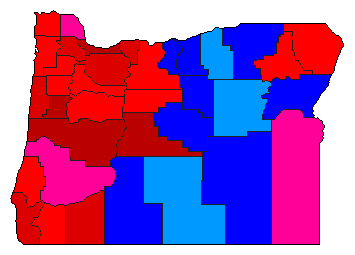 2022 Oregon County Map of Democratic Primary Election Results for Governor