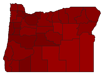 2012 Oregon County Map of Democratic Primary Election Results for Secretary of State