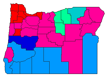 2016 Oregon County Map of Democratic Primary Election Results for Secretary of State