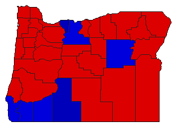 1992 Oregon County Map of Democratic Primary Election Results for Attorney General