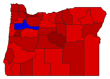1996 Oregon County Map of Democratic Primary Election Results for Attorney General