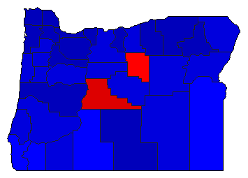 1950 Oregon County Map of Republican Primary Election Results for Senator