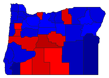 1956 Oregon County Map of Republican Primary Election Results for Senator