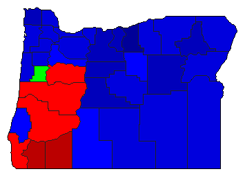 1962 Oregon County Map of Republican Primary Election Results for Senator