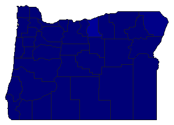 1974 Oregon County Map of Republican Primary Election Results for Senator