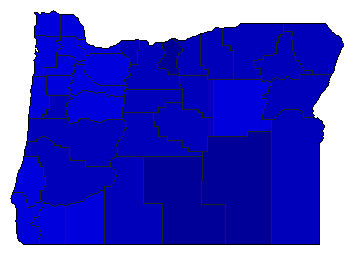 1992 Oregon County Map of Republican Primary Election Results for Senator