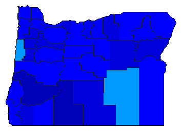 1958 Oregon County Map of Republican Primary Election Results for Governor