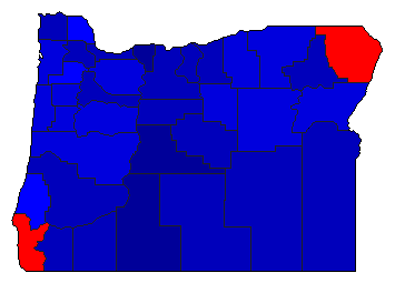 1974 Oregon County Map of Republican Primary Election Results for Governor