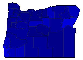 1986 Oregon County Map of Republican Primary Election Results for Governor