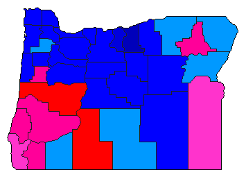 2010 Oregon County Map of Republican Primary Election Results for Governor