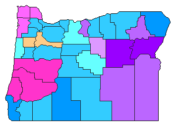 2022 Oregon County Map of Republican Primary Election Results for Governor