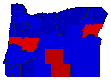 1980 Oregon County Map of Republican Primary Election Results for State Treasurer