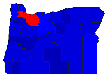 1984 Oregon County Map of Republican Primary Election Results for State Treasurer