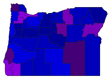 2012 Oregon County Map of Republican Primary Election Results for State Treasurer