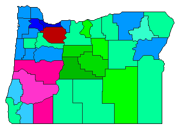 1952 Oregon County Map of Republican Primary Election Results for Attorney General