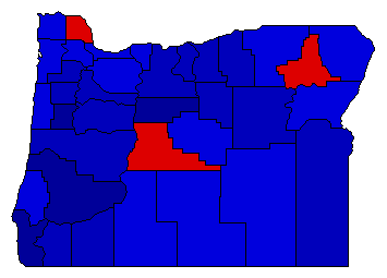 1944 Oregon County Map of Special Election Results for Senator