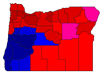 1995 Oregon County Map of Special Election Results for Senator