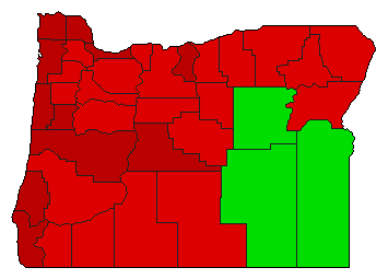 1997 Oregon County Map of Special Election Results for Initiative