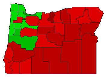 2010 Oregon County Map of Special Election Results for Initiative