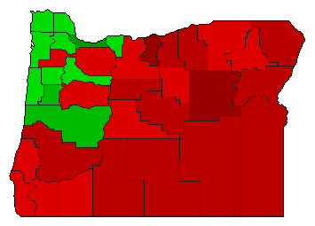 2010 Oregon County Map of Special Election Results for Initiative