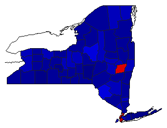 1946 New York County Map of General Election Results for Lt. Governor