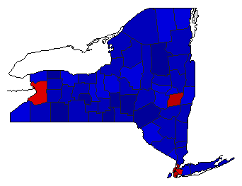 1958 New York County Map of General Election Results for Comptroller General