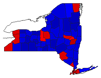 1962 New York County Map of General Election Results for Comptroller General