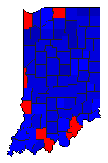 1968 Indiana County Map of General Election Results for President