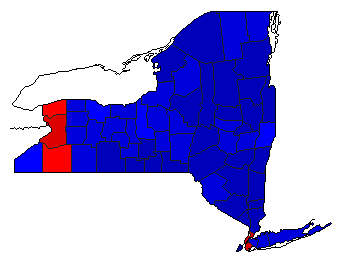 1970 New York County Map of General Election Results for Governor