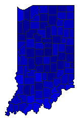 1972 Indiana County Map of General Election Results for President