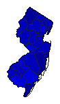 1972 New Jersey County Map of General Election Results for President
