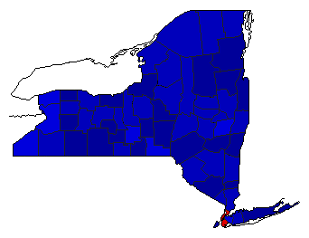 1972 New York County Map of General Election Results for President