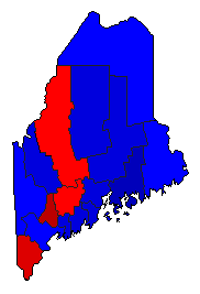 1976 Maine County Map of General Election Results for President