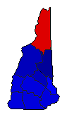 1976 New Hampshire County Map of General Election Results for President