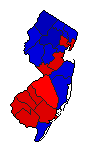 1976 New Jersey County Map of General Election Results for President