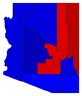 1976 Arizona County Map of General Election Results for President
