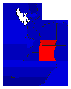 1976 Utah County Map of General Election Results for President