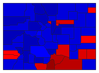 1976 Colorado County Map of General Election Results for President