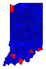 1980 Indiana County Map of General Election Results for President