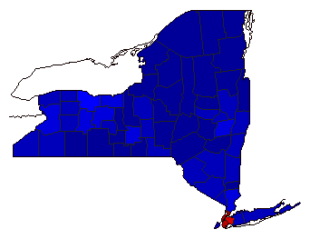 1998 New York County Map of General Election Results for Governor