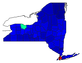 2002 New York County Map of General Election Results for Governor