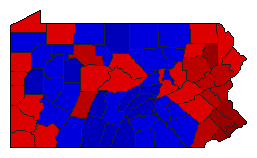 2006 Pennsylvania County Map of General Election Results for Governor