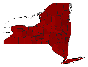 2010 New York County Map of Democratic Primary Election Results for Senator