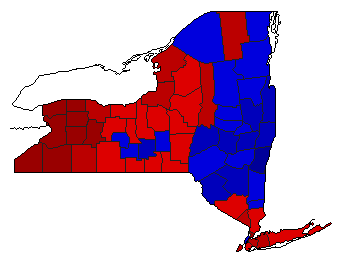 2014 New York County Map of Democratic Primary Election Results for Lt. Governor
