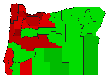 2018 Oregon County Map of General Election Results for Initiative